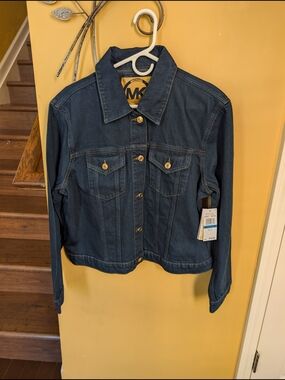 Michael Kors Dark Blue Denim Trucker Jacket - Women's